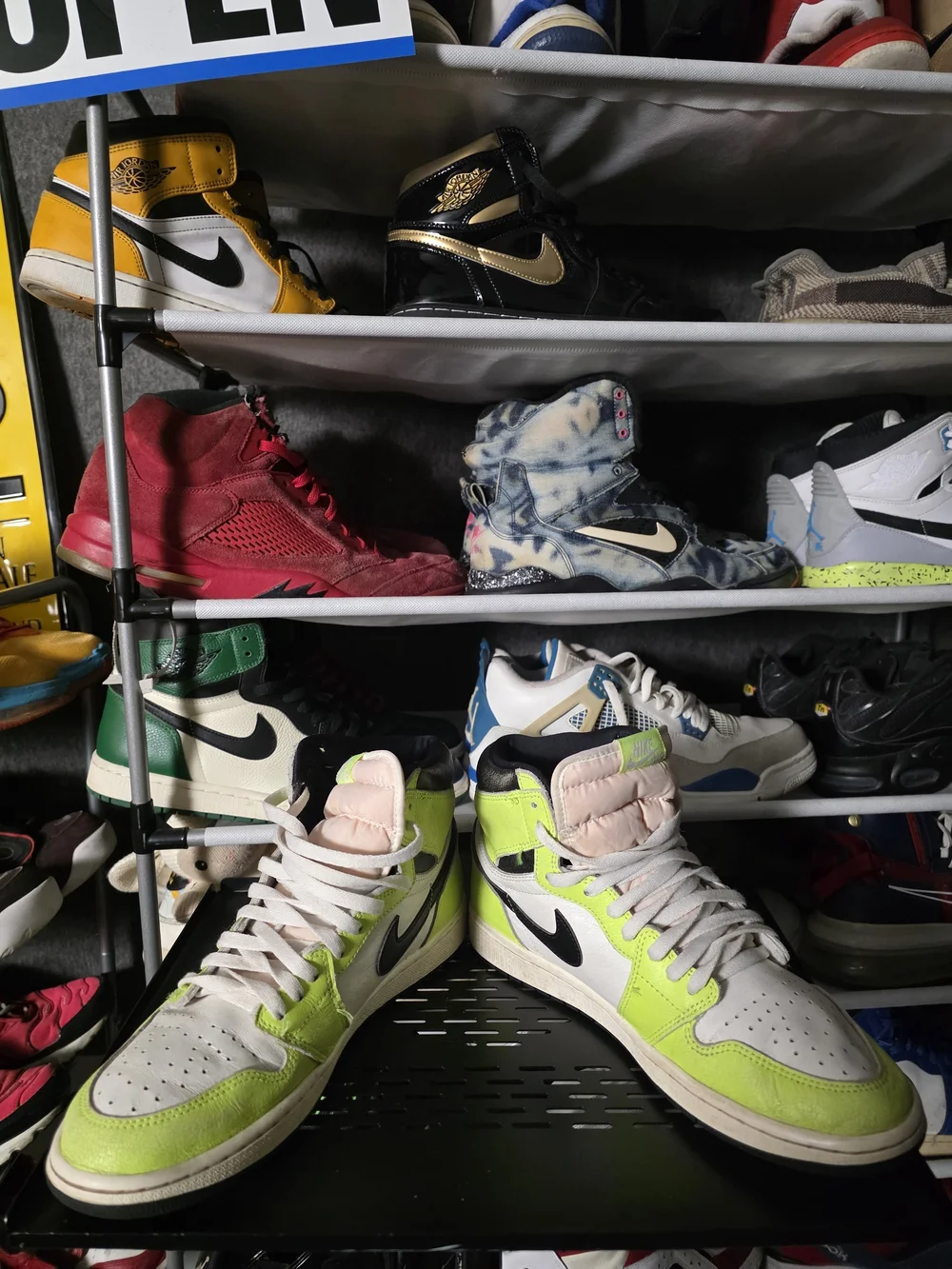 🔥 Nike Air Jordan 1 High Neon Green/Black/White Visionaire Men Size 10.5